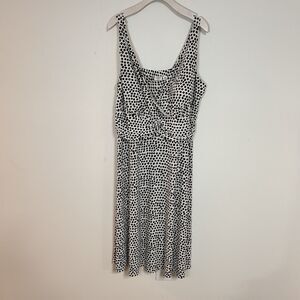 Cato Woman Polka Dot Swimdress 20W Black White Tummy Control Swim Cover Up